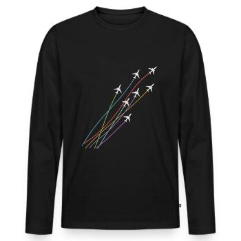 Aircraft squadron Squadron formation Flight - Men's Premium Organic Long Sleeve Shirt - black - Front - Nico (187cm)