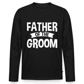 Père du marié 4 - T-shirt manches longues Premium bio Homme - noir - Devant - Nico (187cm)