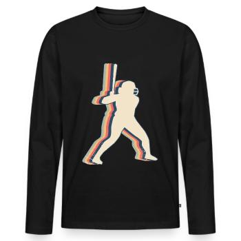 Softball Player Team Coach Coach Retro - Men's Premium Organic Long Sleeve Shirt - black - Front - Nico (187cm)
