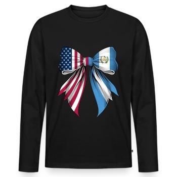 Boucle Coquette Racines Guatemala - T-shirt manches longues Premium bio Homme - noir - Devant - Nico (187cm)