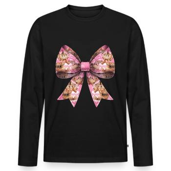 Coquette Bogen Arche Noah Christliche Tiere Muster - Männer Premium Bio Langarmshirt - Schwarz - Vorne - Nico (187cm)