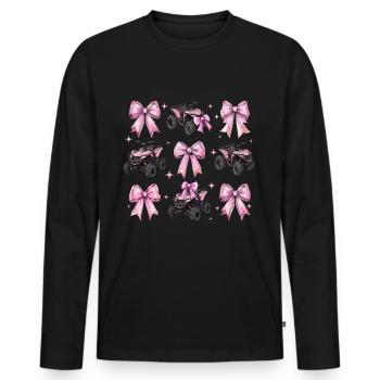 Coquette Bow Atv Quad 4 Wheeler Fille Maman - T-shirt manches longues Premium bio Homme - noir - Devant - Nico (187cm)