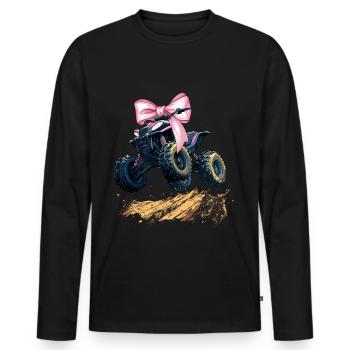 Coquette Bow Atv Quad 4 Wheeler Fille Maman - T-shirt manches longues Premium bio Homme - noir - Devant - Nico (187cm)