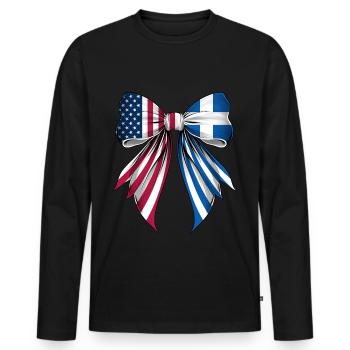 Coquette Bow Greece Roots Heritage - Men's Premium Organic Long Sleeve Shirt - black - Front - Nico (187cm)