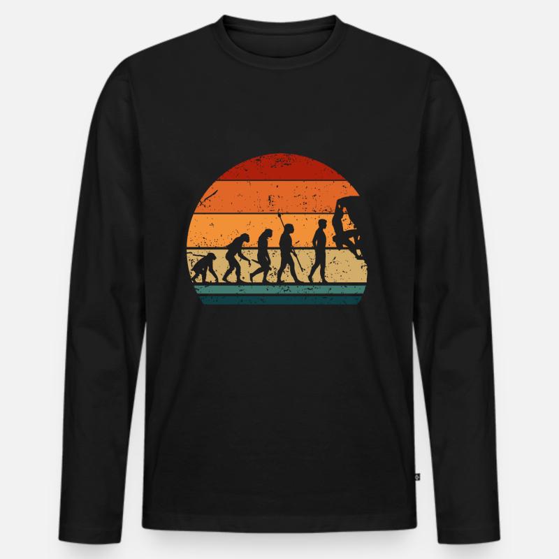 Climbing Evolution Climbing Bouldering - Men's Premium Organic Long Sleeve Shirt - black