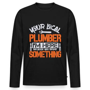 Lustiges Geschenk für Kemptner. Coole Geschenkidee - Männer Premium Bio Langarmshirt - Schwarz - Vorne - Nico (187cm)