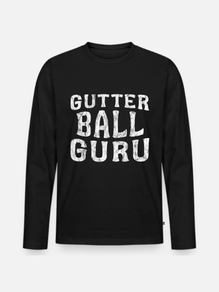 Gutter Ball Guru 5 - Männer Premium Bio Langarmshirt - Schwarz