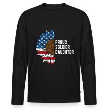 Proud Soldier Daughter American Patriotic USA - Men's Premium Organic Long Sleeve Shirt - black - Front - Nico (187cm)