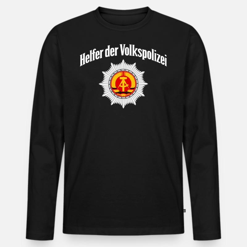 Helfer der Volkspolizei - Männer Premium Bio Langarmshirt - Schwarz