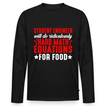 Fera des équations mathématiques ridiculement difficiles pour la nourriture3 - T-shirt manches longues Premium bio Homme - noir - Devant - Nico (187cm)