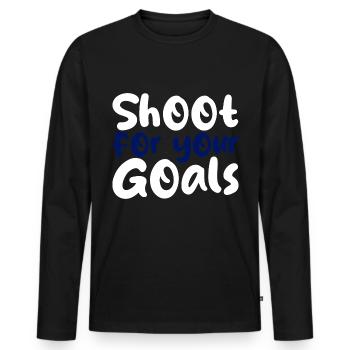 Shoot For Your Goals - Men's Premium Organic Long Sleeve Shirt - black - Front - Nico (187cm)