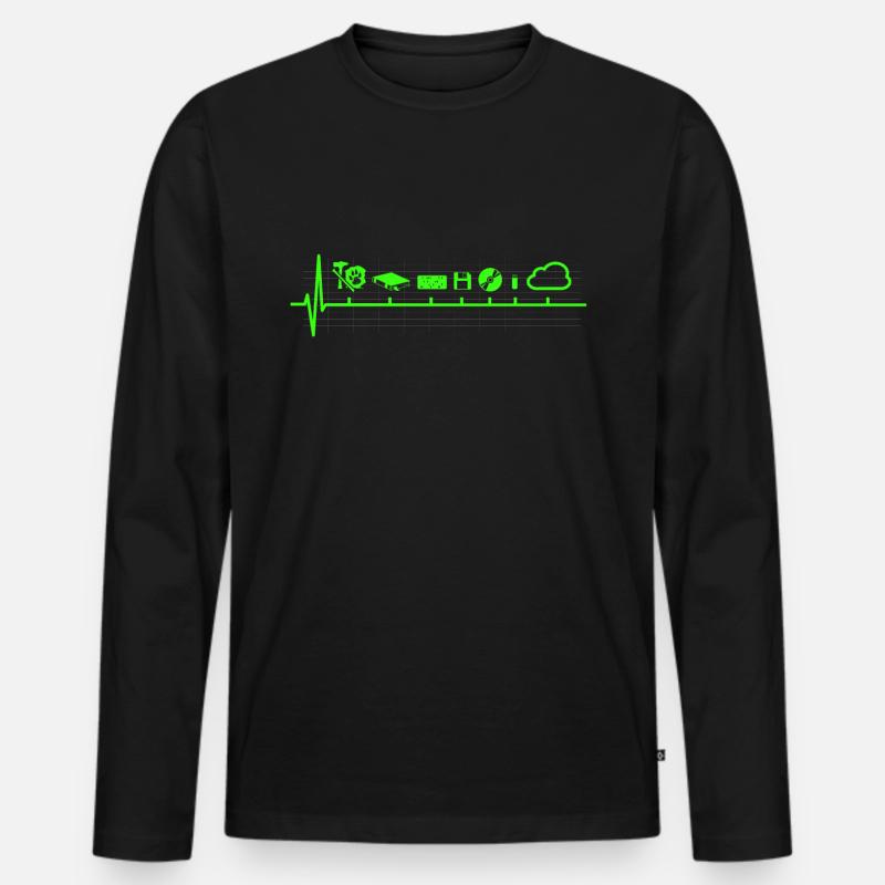 Disk Storage Evolution Technology Nerd Men's Premium Organic Long Sleeve Shirt
