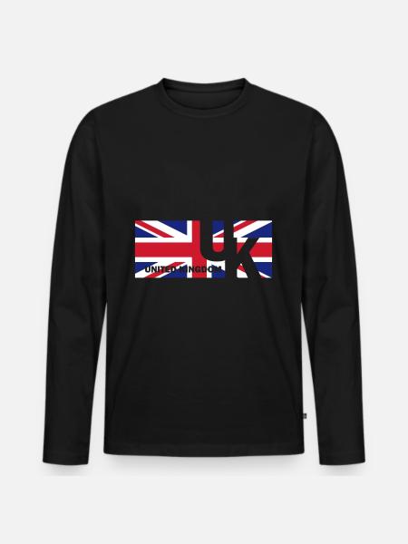 Drapeau anglais drapeau cadeau anglais - T-shirt manches longues Premium bio Homme - noir