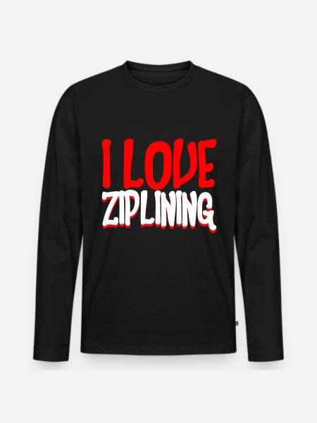 I Love Ziplining 2 - Männer Premium Bio Langarmshirt - Schwarz
