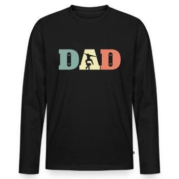 Skateboard Dad Vatertag Papa - Männer Premium Bio Langarmshirt - Schwarz - Vorne - Nico (187cm)