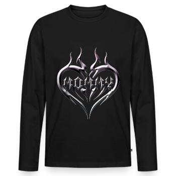 Tribal Heart Tattoo for Emo and Goth - Men's Premium Organic Long Sleeve Shirt - black - Front - Nico (187cm)