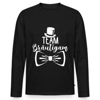 Team Bräutigam - JGA Junggesellenabschied Männer - Männer Premium Bio Langarmshirt - Schwarz - Vorne - Nico (187cm)