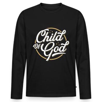 Child of God - Men's Premium Organic Long Sleeve Shirt - black - Front - Nico (187cm)