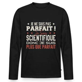Scientifique, le Métier de Rêve Mis à l’Honneur - T-shirt manches longues Premium bio Homme - noir - Devant - Nico (187cm)