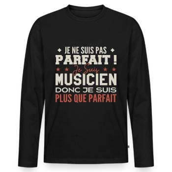 Musiker, der Traumberuf im Rampenlicht - Männer Premium Bio Langarmshirt - Schwarz - Vorne - Nico (187cm)