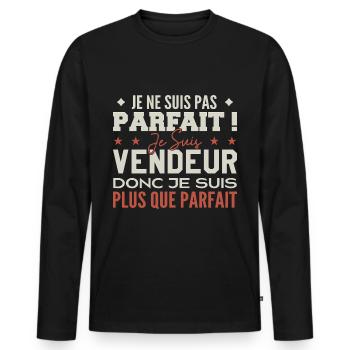 Verkäufer, der Traumberuf im Rampenlicht - Männer Premium Bio Langarmshirt - Schwarz - Vorne - Nico (187cm)