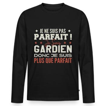 Ein Wächter, der Traumberuf im Rampenlicht - Männer Premium Bio Langarmshirt - Schwarz - Vorne - Nico (187cm)