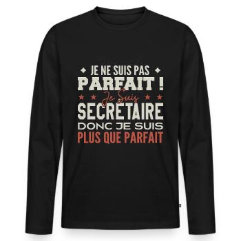 A Secretary, the Dream Job in the Spotlight - Men's Premium Organic Long Sleeve Shirt - black - Front - Nico (187cm)