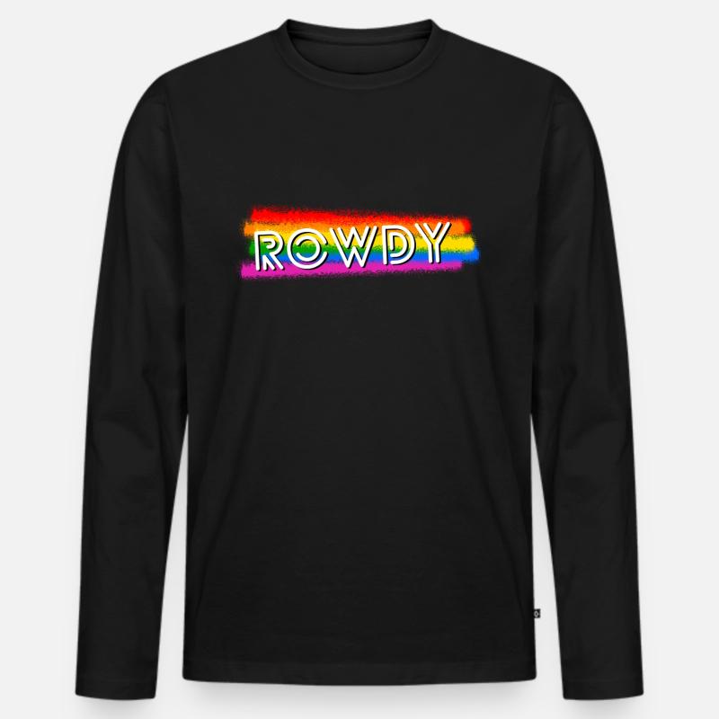 Queer Rowdy - Männer Premium Bio Langarmshirt - Schwarz
