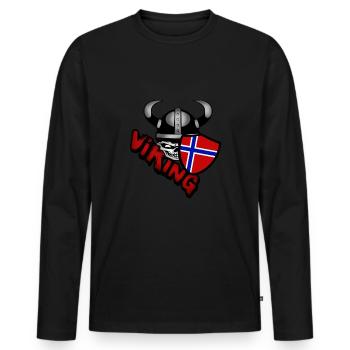Norwegen - Männer Premium Bio Langarmshirt - Schwarz - Vorne - Nico (187cm)