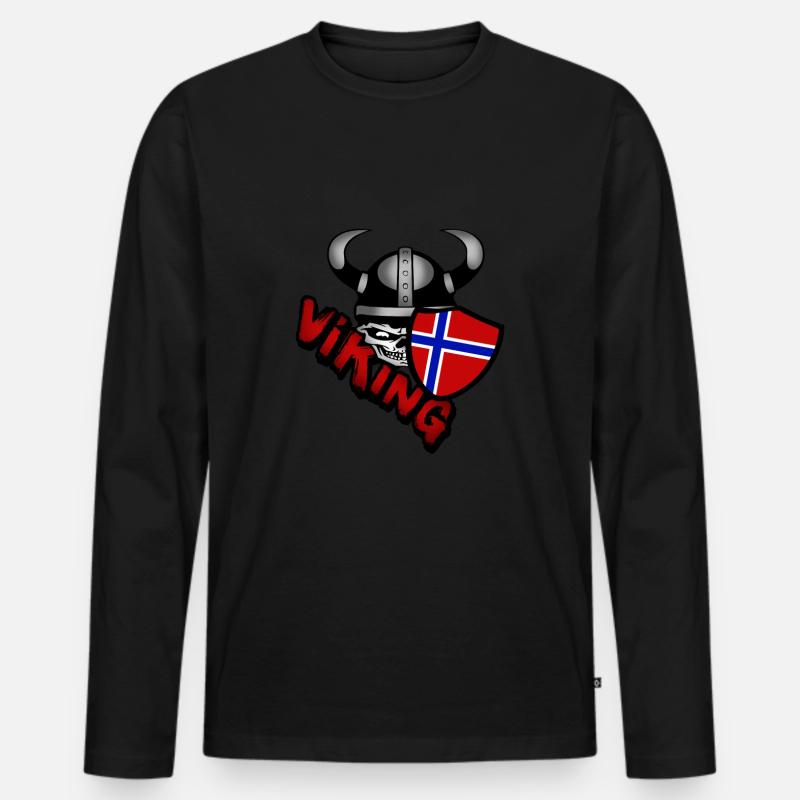 Norwegen - Männer Premium Bio Langarmshirt - Schwarz