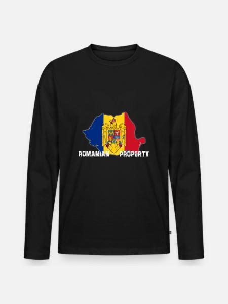 Romania - Men's Premium Organic Long Sleeve Shirt - black