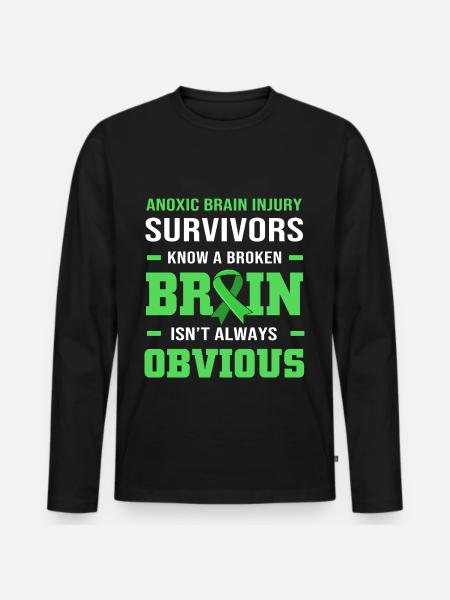 Brain injury stroke - Men's Premium Organic Long Sleeve Shirt - black