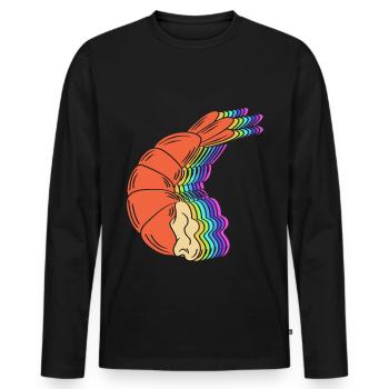 Crabe, Fruits de mer, Crevettes, Langouste - T-shirt manches longues Premium bio Homme - noir - Devant - Nico (187cm)