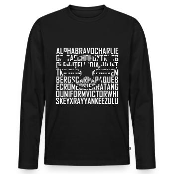 Alphabet Morse Code Militär Amateurfunk Ham Pilot - Männer Premium Bio Langarmshirt - Schwarz - Vorne - Nico (187cm)