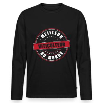 Meilleur viticulteur profession métier humour - T-shirt manches longues Premium bio Homme - noir - Devant - Nico (187cm)