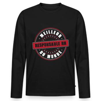 Meilleur responsable RH profession métier humour - T-shirt manches longues Premium bio Homme - noir - Devant - Nico (187cm)