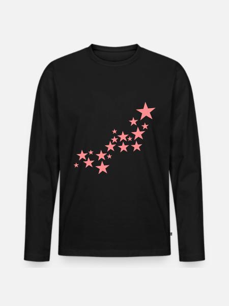 Star Pattern Symbols - Men's Premium Organic Long Sleeve Shirt - black