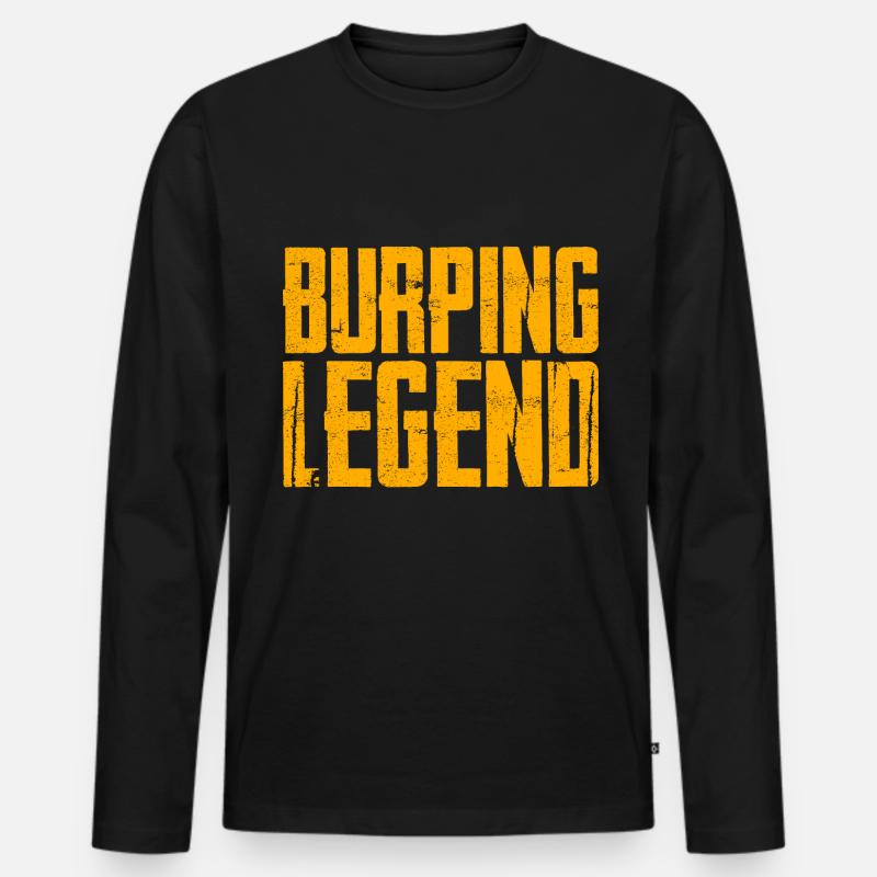 Burping Legend - Männer Premium Bio Langarmshirt - Schwarz