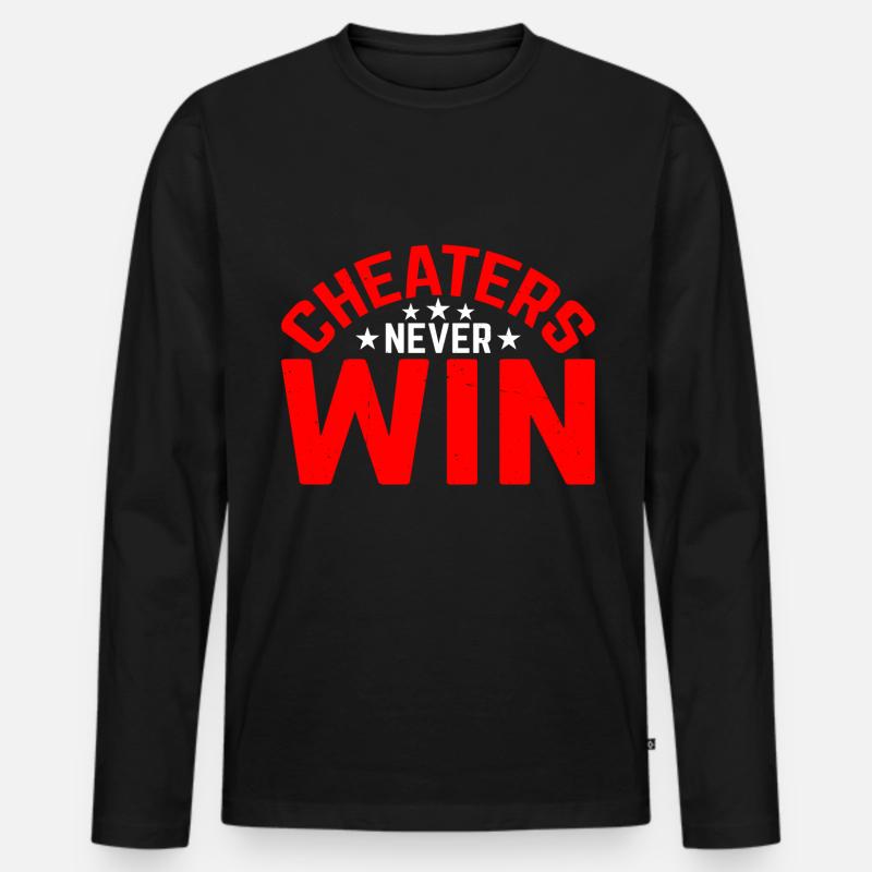 Cheaters Never Win 16 - Männer Premium Bio Langarmshirt - Schwarz