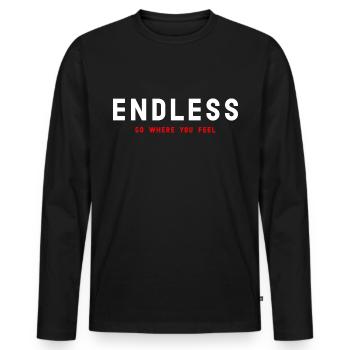 ENDLESS - Men's Premium Organic Long Sleeve Shirt - black - Front - Nico (187cm)