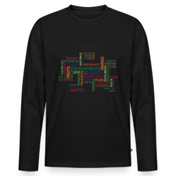 Food food - Men's Premium Organic Long Sleeve Shirt - black - Front - Nico (187cm)