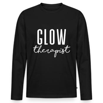 Glow Therapist - Men's Premium Organic Long Sleeve Shirt - black - Front - Nico (187cm)