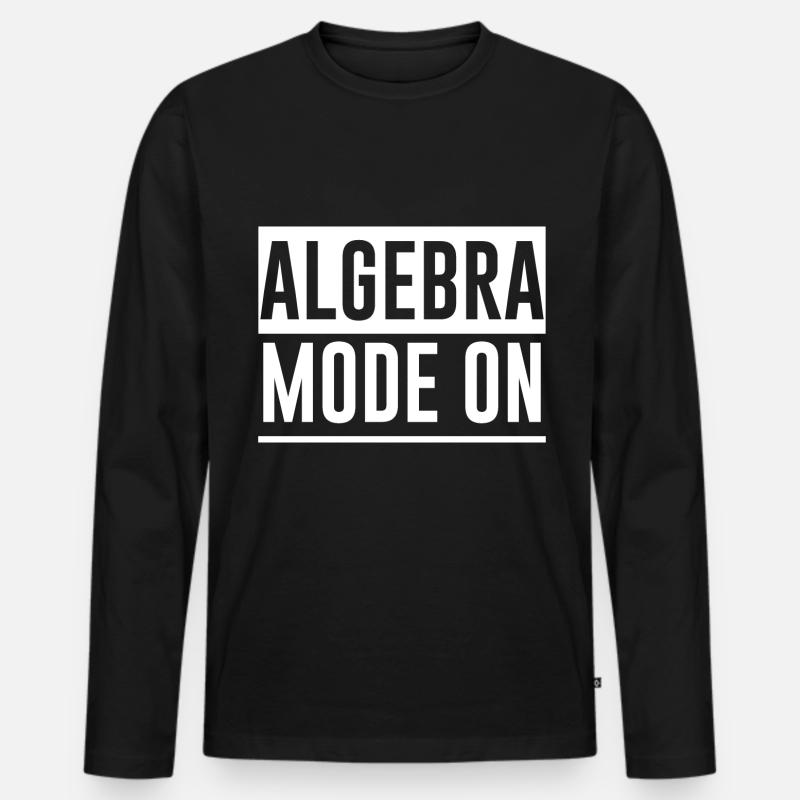 Algebra Mode On - Männer Premium Bio Langarmshirt - Schwarz