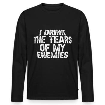I Drink The Tears Of My Enemies 3 - Männer Premium Bio Langarmshirt - Schwarz - Vorne - Nico (187cm)