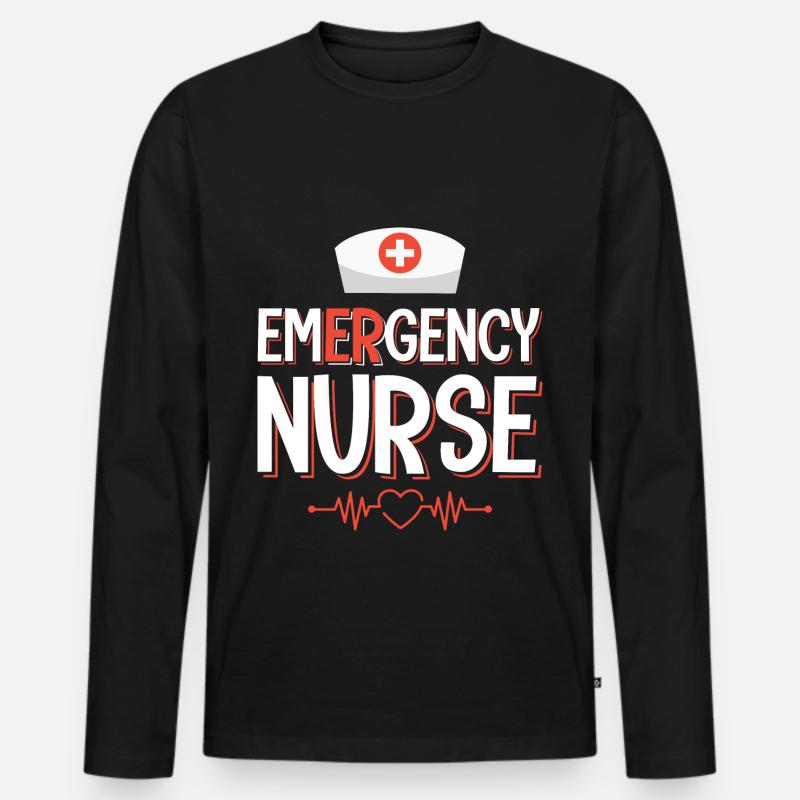 Nurse Krankenschwester - Männer Premium Bio Langarmshirt - Schwarz