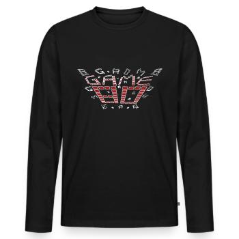 Game 80s design red white - Männer Premium Bio Langarmshirt - Schwarz - Vorne - Nico (187cm)