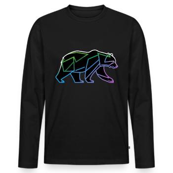 Bär Polygon - Männer Premium Bio Langarmshirt - Schwarz - Vorne - Nico (187cm)