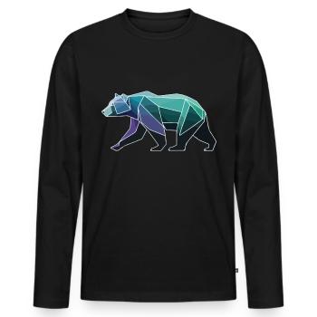 Bär Polygon - Männer Premium Bio Langarmshirt - Schwarz - Vorne - Nico (187cm)