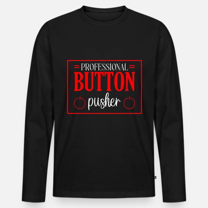 Professional Button Pusher 4 - Männer Premium Bio Langarmshirt - Schwarz