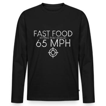 Restauration rapide frappant ce cerf à 65 mph 3 - T-shirt manches longues Premium bio Homme - noir - Devant - Nico (187cm)